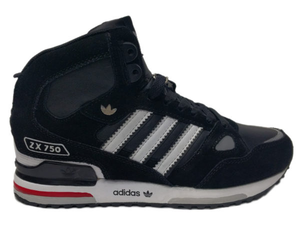 Adidas ZX 750 Mid на меху черные с белым (40-46)