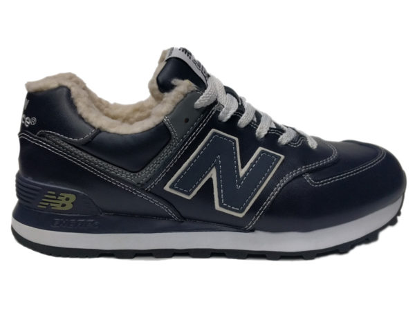 New Balance 574 на меху темно-синие с серым (35-46)