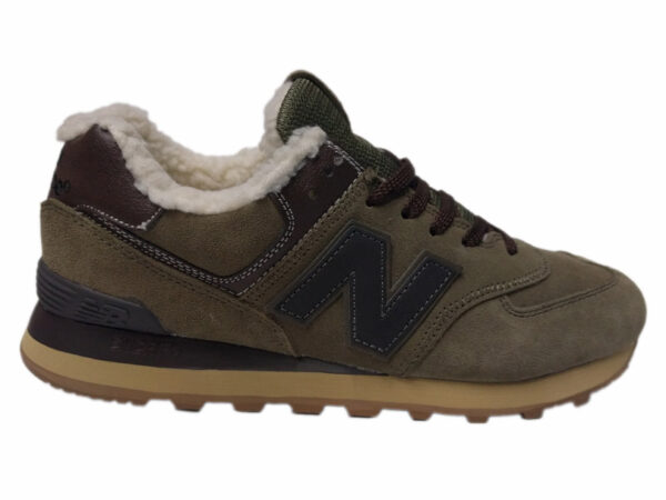 New Balance 574 на меху болотные с коричневым (35-41)