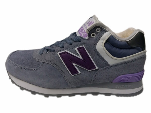 New Balance 574 Mid на меху серые с сиреневым (35-41)