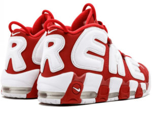 Nike Air More Uptempo X Supreme красные с белым