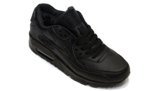 Зимние Nike Air Max 90 с мехом Black черные (35-44)