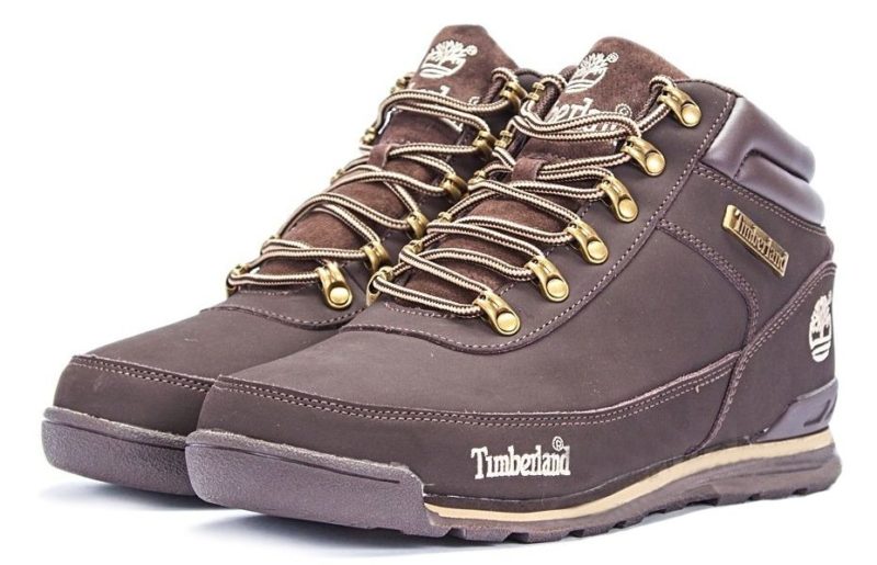 Ботинки Timberland Euro Sprint Brown нубук с мехом коричневые 41-46