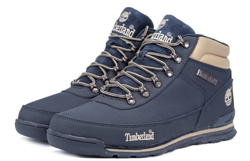 Ботинки Timberland Euro Sprint Blue нубук с мехом синие 41-46