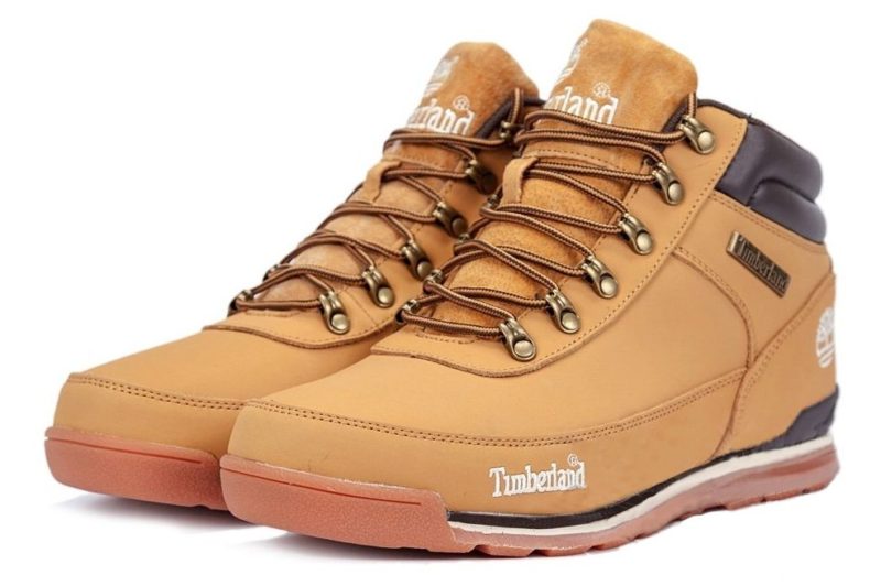 Ботинки Timberland Euro Sprint Brown нубук с мехом светло-коричневые 41-46