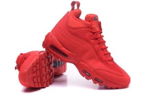 Зимние Nike Air Max 95 Sneakerboot красные (40-45)