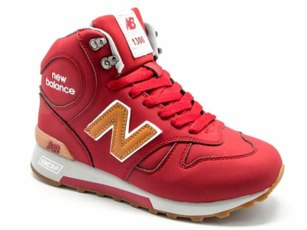 New Balance 1300 нубук с натуральным мехом красные (36-41)