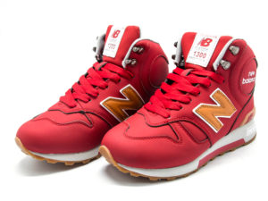 New Balance 1300 нубук с натуральным мехом красные (36-41)