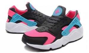 Nike Air Huarache черные с розовым и голубым (35-39)