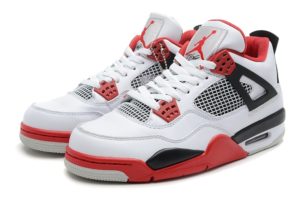 Nike Air Jordan 4 белые с красным (40-45)