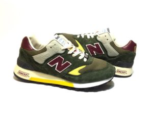 Кроссовки New Balance 577 замша-сетка зеленые с красным 40-44