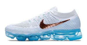 Nike Air VaporMax Flyknit белые с голубым 35-40