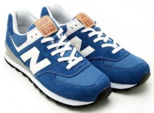 NEW BALANCE 574 замша синий с белым (35-39)