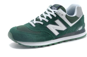 Кроссовки New Balance 574 зеленые с белым (35-40)