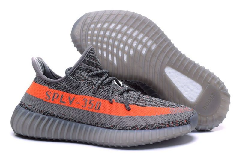 Adidas Yeezy Boost 350 V2 серые с красным (35-44)