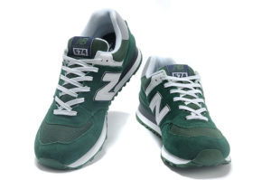 Кроссовки New Balance 574 зеленые с белым (35-40)