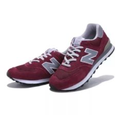 NEW BALANCE 574 ЗАМША бордовые с серым (36-40)