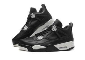 Air Jordan 4 Retro черные с белым кожа (40-45)