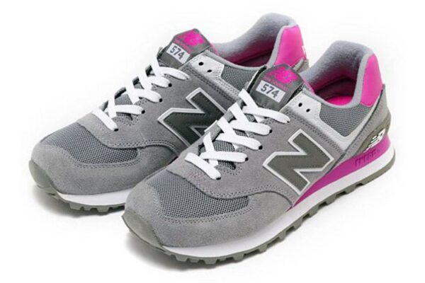 New Balance 574 серые с розовым (36-40)