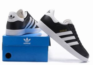 Adidas Gazelle Leather черные с белым (40-44)