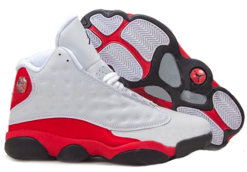 Air Jordan 13 Retro белые с красным и черным (40-45)