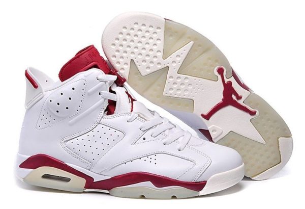 Nike Air Jordan 6 Retro белые с красным (35-45)