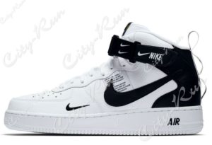 Nike Air Force 1 Mid 07 LV8 Utility белые с черным (35-44)