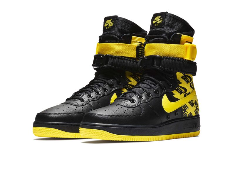 Nike Air Force 1 SF Mid черно-желтые (40-44)