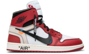 Off White x Air Jordan 1 Retro красные с черным и белым (40-44)