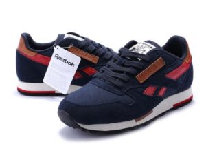 Reebok Classic Leather Utility синие с красным (40-44)