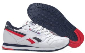 Reebok Classic Leather белый синие с красным (40-44)