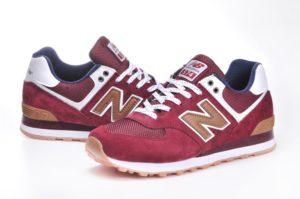 Кроссовки New Balance 574 dark red бордовые (35-45)