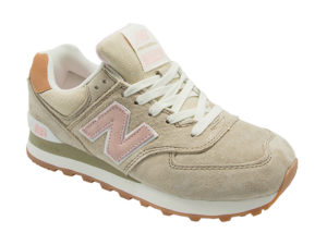 New Balance 574 замшевые бежевые с розовым (35-40)