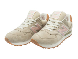 New Balance 574 замшевые бежевые с розовым (35-40)