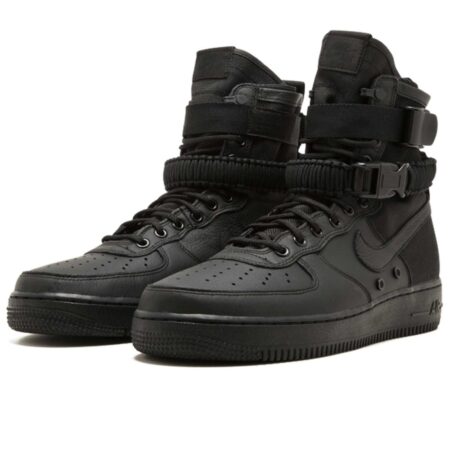 Nike Air Force 1 SF Mid черные кожа-нейлон мужские (40-44)