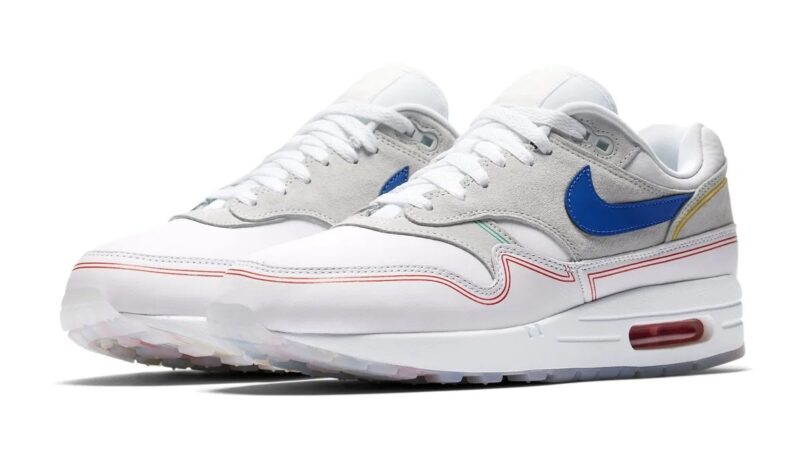 Nike Air Max 87 серо-белые с синим (40-44)