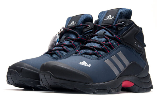 Зимние Adidas Terrex Climaproof с мехом синие нубук мужские (40-45)