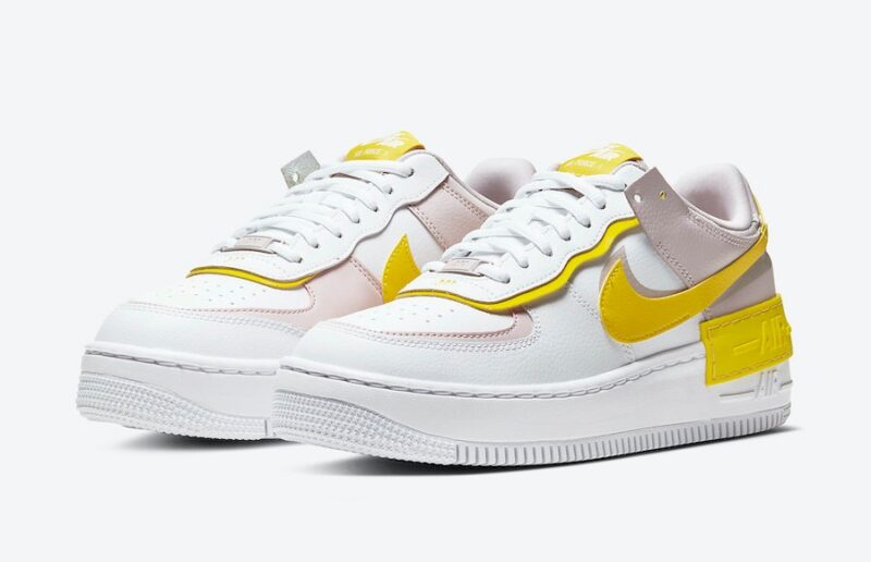 Nike Air Force 1 Shadow белые с желтым (35-39)