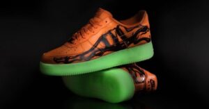 Nike Air Force 1 Skeleton оранжевые-скелет (40-44)