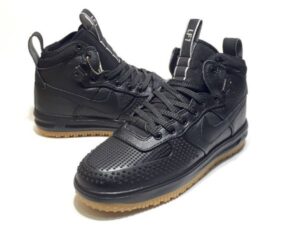 Зимние Nike Air Force 1 Lunar Duckboot с мехом черные (40-44)