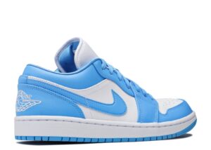 Nike Air Jordan 1 Low University Blue бело-голубые кожаные (35-39)