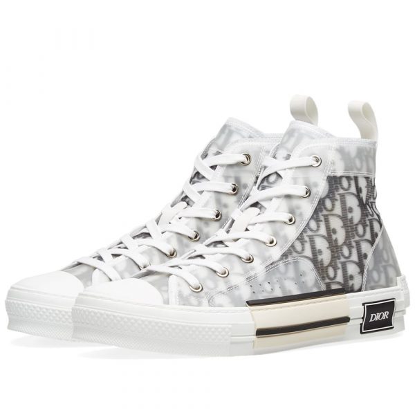 Dior B23 High Top logo Oblique белые мужские-женские (35-44)