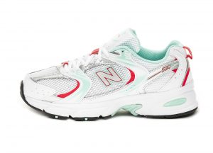 New Balance MR 530 белые с мятным-бирюзовым женские (35-39)