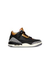 Nike Air Jordan 3 Black Cement Gold черно-серые с золотым кожаные мужские (40-44)