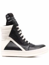 Rick Owens Geobasket чёрно-белые кожаные мужские-женские (40-44)